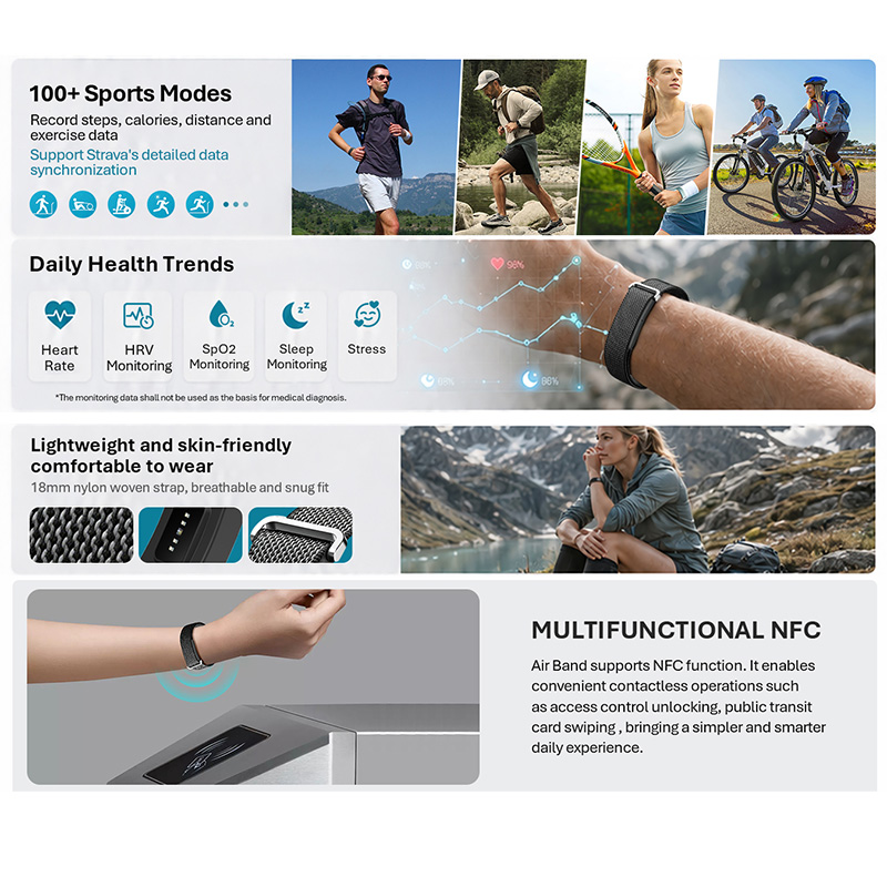 발두스 에어밴드 스마트 팔찌 남녀 심박수 혈압 칼로리  - Android Smartwatch Accessories 리뷰 및 가격