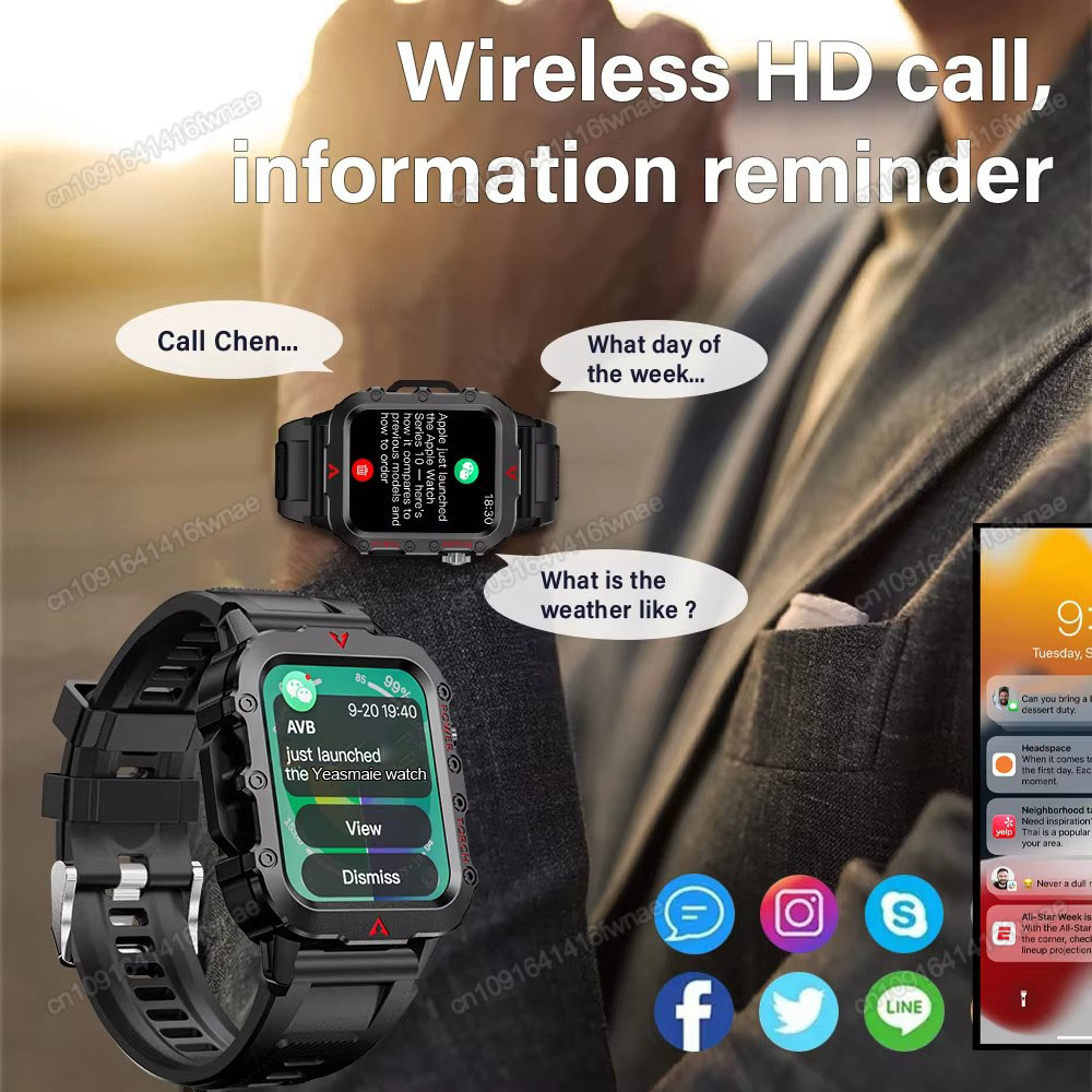 새로운 남성용 스마트워치 LED 손전등 야외 GPS 스 - Smartwatch X12 리뷰 및 가격