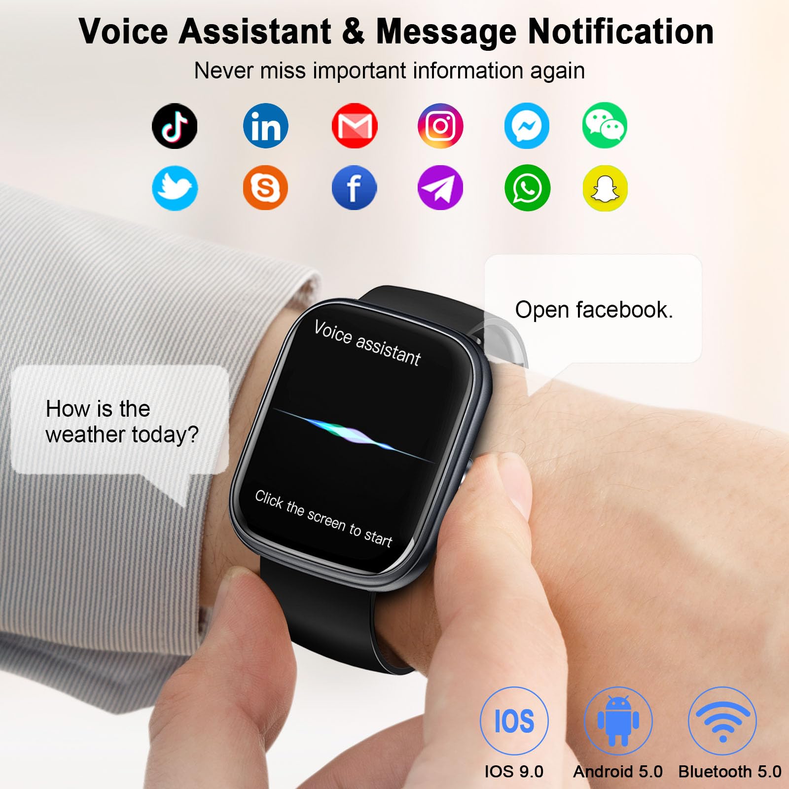 스마트 워치, 1.91 인치 스마트워치 (응답/전화 걸 - Smartwatch Faces 리뷰 및 가격